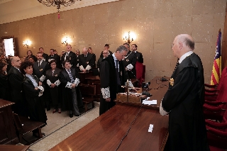 Diego Gómez-Reino Delgado durante el acto de toma de posesión como presidente de la Audiencia Provincial de Balears
